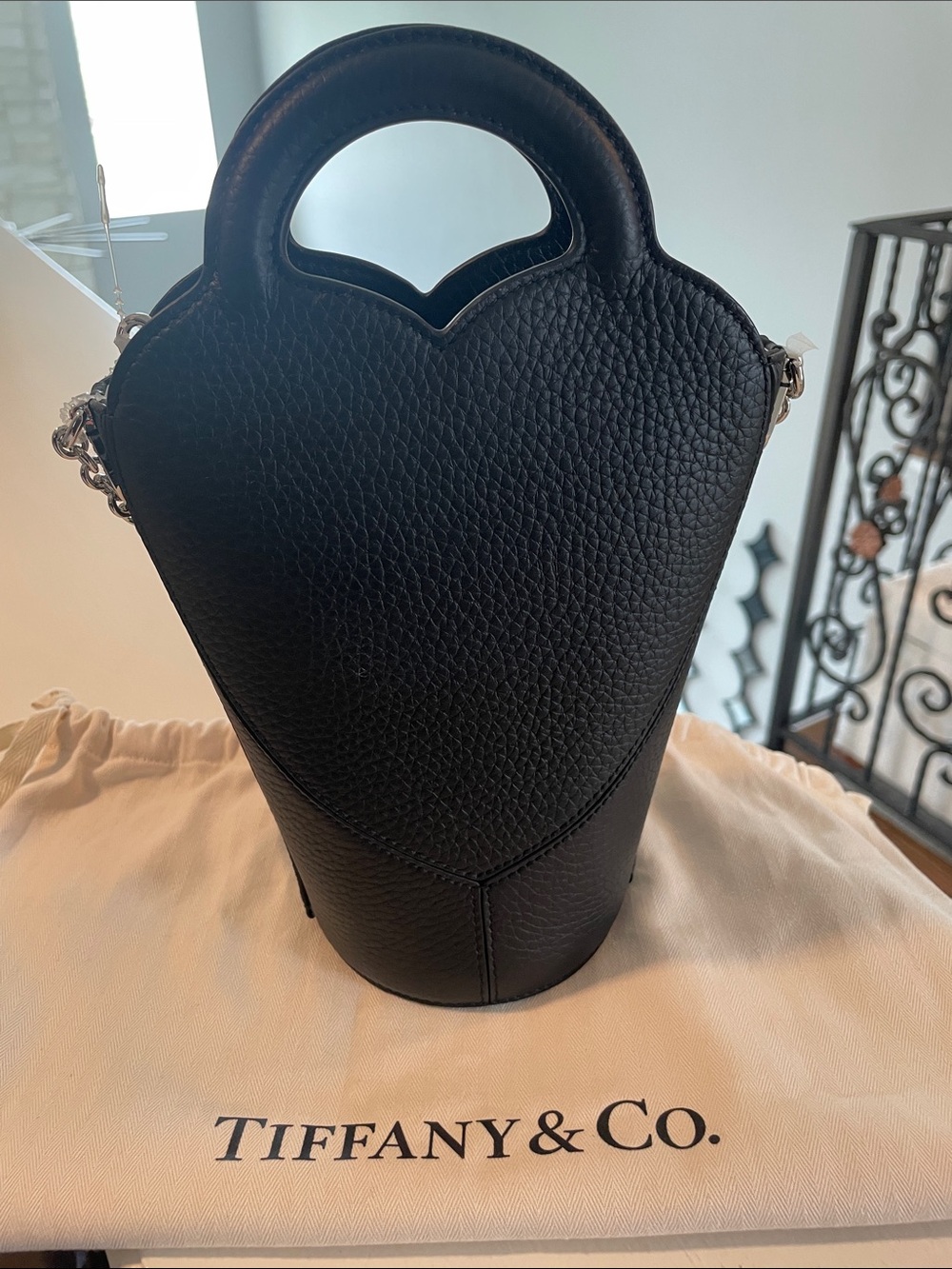 Tiffany & Co. Black Heart Crossbody Bag with Chain - Picture 7 of 10